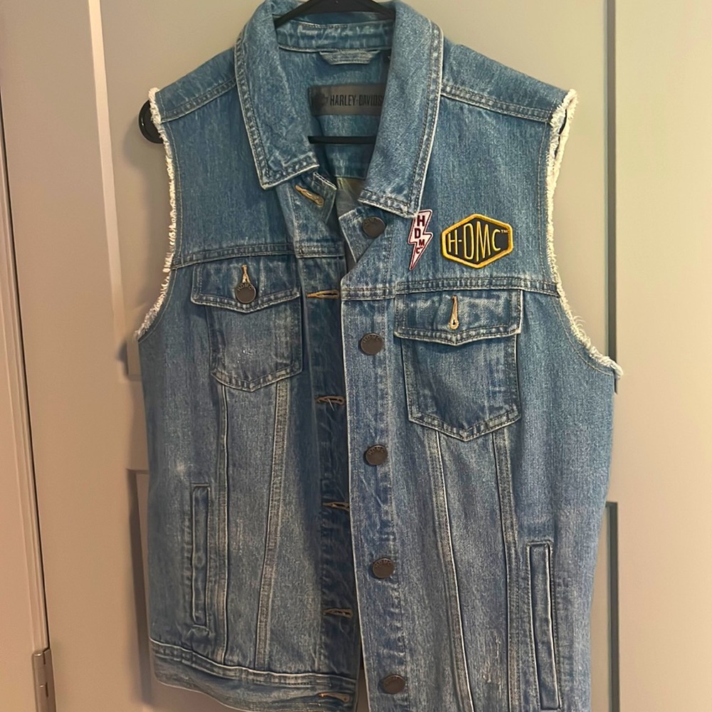 Large Harley Davidson jean vest